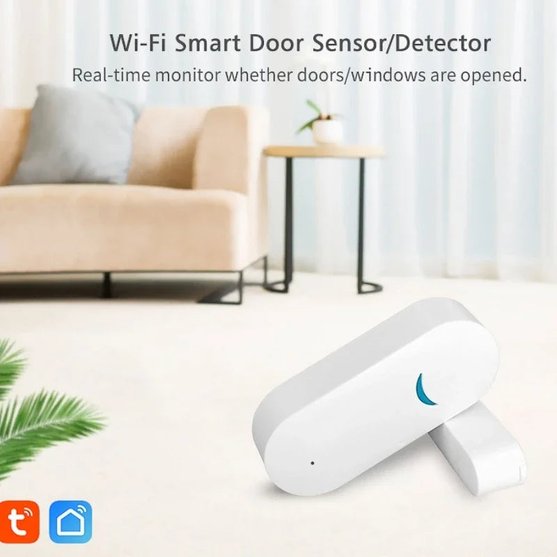Tuya Wifi Door Magnetic Sensor Remote Intelligent Linkage Door and Window Switch Anti-alarm APP Reminder Alarm Smart Home