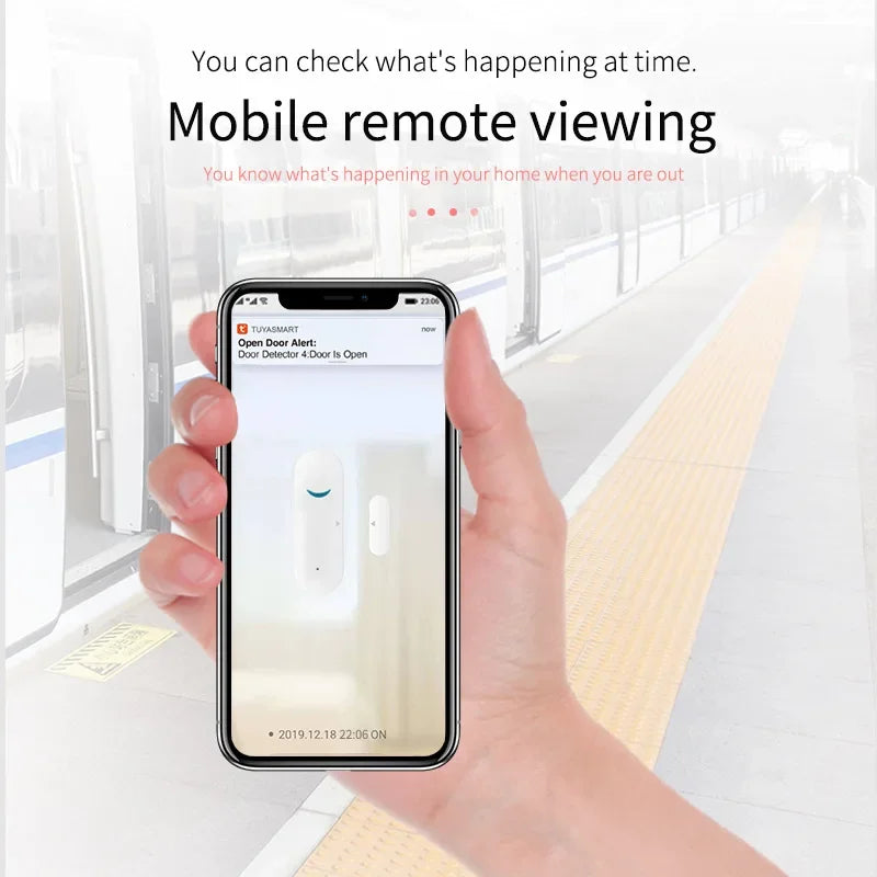 Tuya Wifi Door Magnetic Sensor Remote Intelligent Linkage Door and Window Switch Anti-alarm APP Reminder Alarm Smart Home